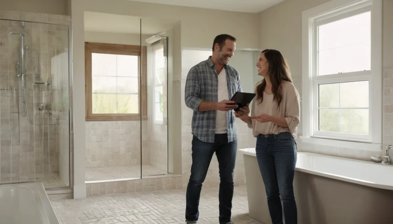 Homeowner reviewing bathroom remodel plans with a local provider in a Haverhill home